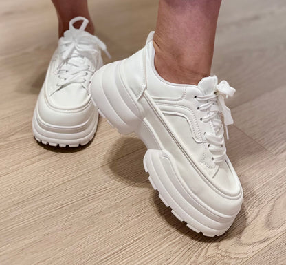 White Thick-Soled Sponge Cake Casual Sports Dad Shoes for Women